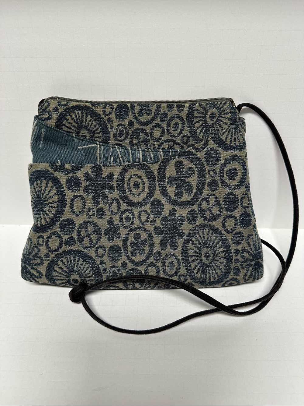 MARUCA "Sparrow" Handmade Blue/Multicolor  Small Crossbody Bag w/ Coin purse